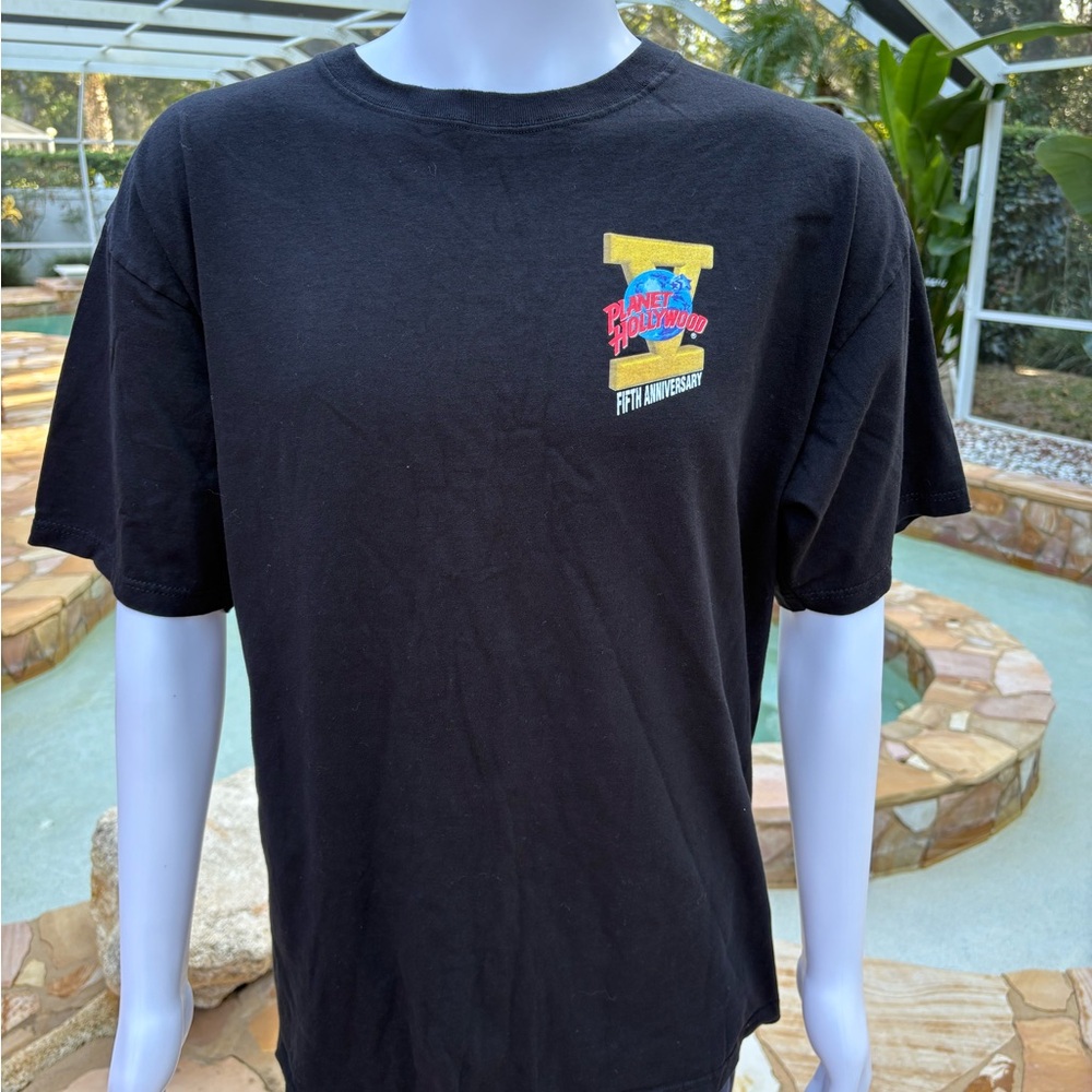 Vintage Planet Hollywood Black Graphic T-Shirt Five Year Anniversary